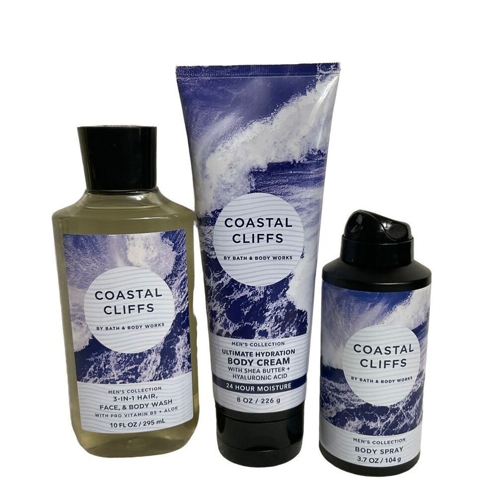Bath and Body Works Men’s COASTAL CLIFF 3 Piece Set